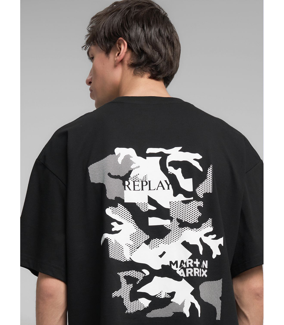 オーバーフィット REPLAY X MARTIN GARRIX ロゴ&グラフィックTシャツ 詳細画像 ブラック 7